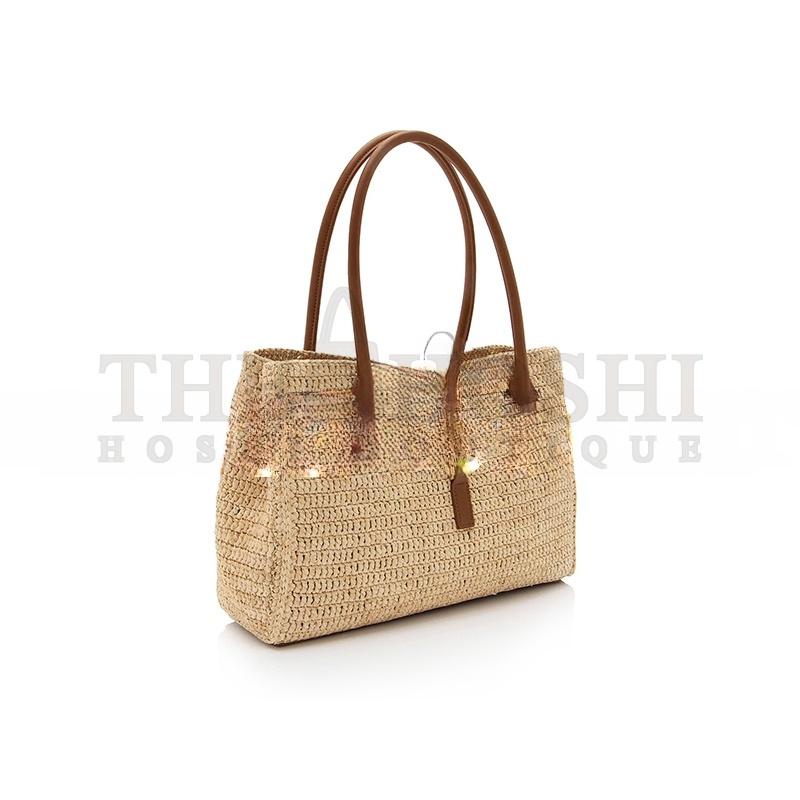 Y51 RAFFIA PANIER RECTANGLE TOTE 92886994 (29*21*9cm) Master Quality